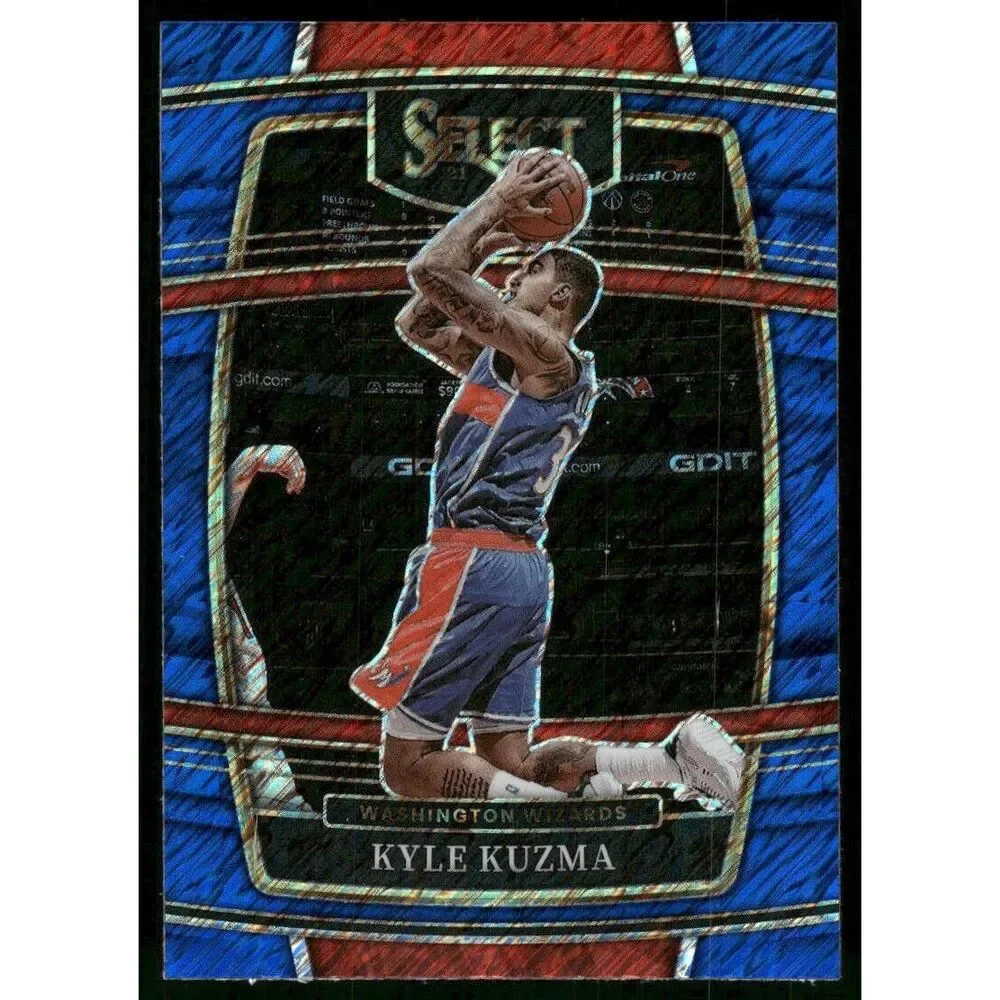 2021-22 Panini Select Kyle Kuzma Blue Prizm #70 Washington Wizards